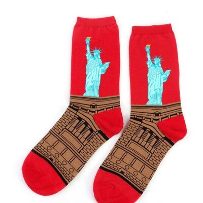 Socks Painted with "Statue of Liberty"__default