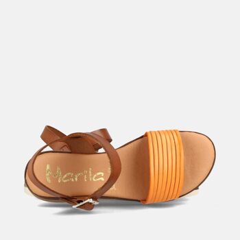 SANDALE COMPENSÉE POUR FEMME EN CUIR BERNARDINA ORANGE 4