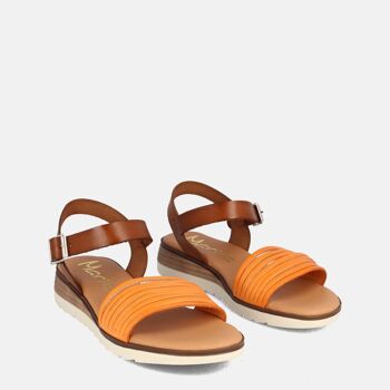 SANDALE COMPENSÉE POUR FEMME EN CUIR BERNARDINA ORANGE 5