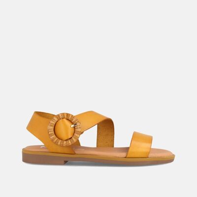 FLAT LEATHER SANDALS FOR WOMEN ANGELICA PANAMA