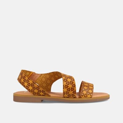 FLAT LEATHER SANDALS FOR WOMEN ARIAZA PANAMA