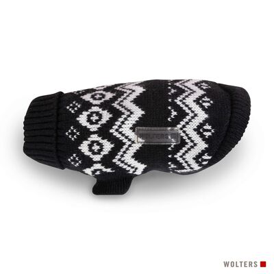 Pull tricoté norvégien noir/blanc