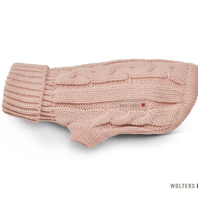Knitted sweater braid Pug & Co. pink