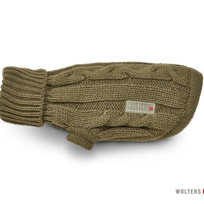 Knitted sweater braid Pug & Co. olive