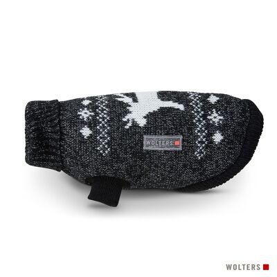 Knitted sweater elk with glitter black/silver