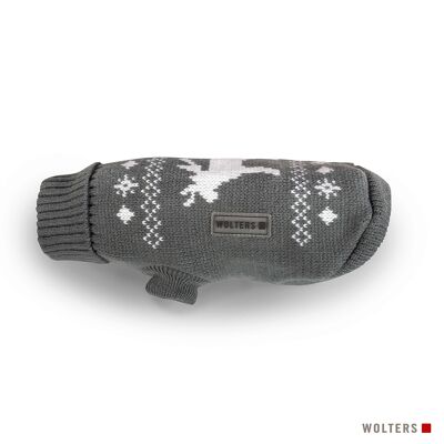 Knitted sweater moose grey/white