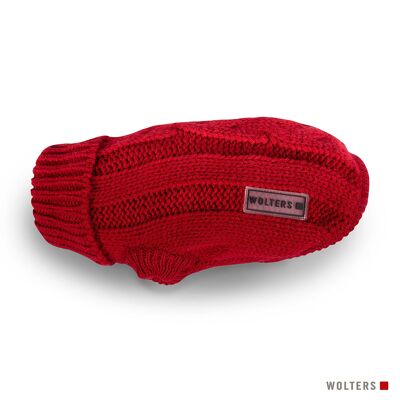 Knitted sweater cable red