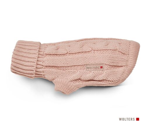 Strickpullover Zopf rosa