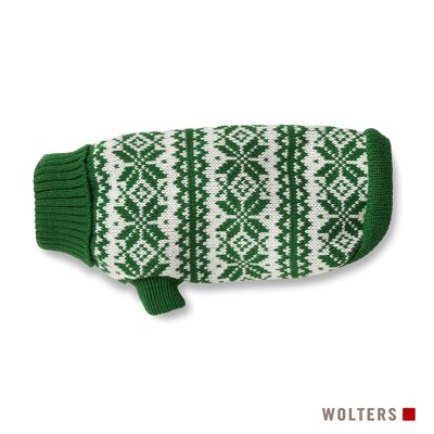 Knitted sweater Thore green/white