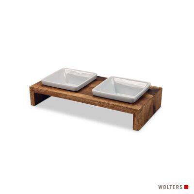 Meshidai True double bowl teak