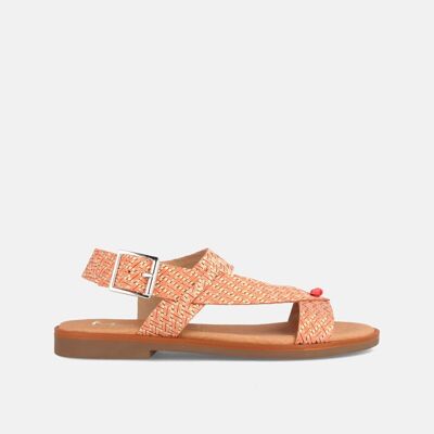 SANDALIAS PARA MUJER PLANA ESTILO ROMANO AURA CORAL