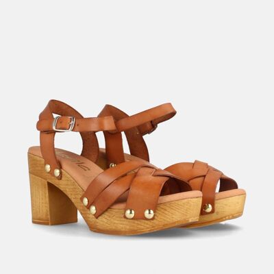 WOMEN'S SANDALS WITH PLATFORM AND HIGH HEEL IN DALILA AVELLANA SUEDE