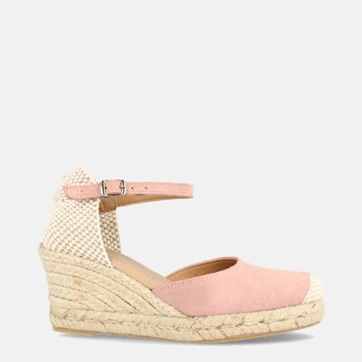 WOMEN'S JUTE WITH MEDIUM WEDGE IN PALO PINK DOLORES LEATHER