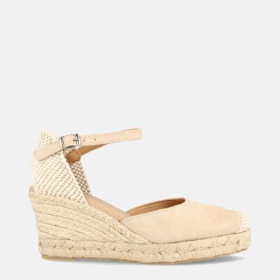 WOMEN'S JUTE WITH MEDIUM WEDGE IN RAW DOLORES LEATHER