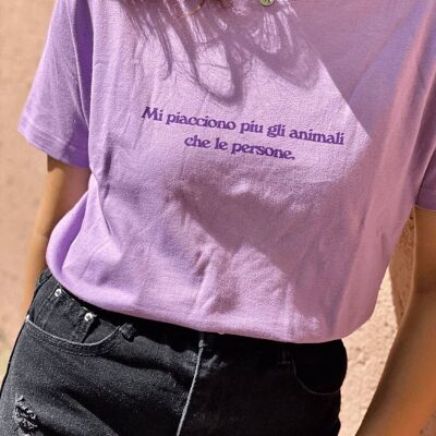 T-Shirt "I like the Animals"__S / Lavanda