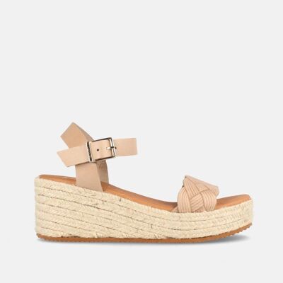 WOMEN'S LEATHER SANDAL WITH MEDIUM WEDGE CARACAS DUNE