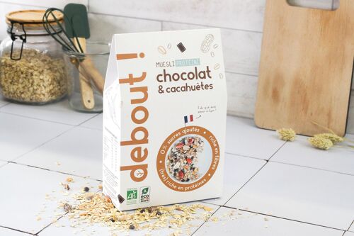 Chocolat & cacahuètes - Müesli protéiné BIO