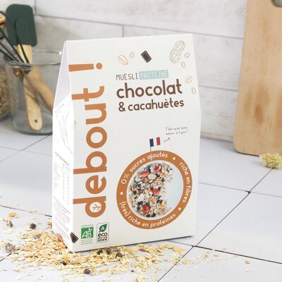 Chocolat & cacahuètes - Müesli protéiné BIO
