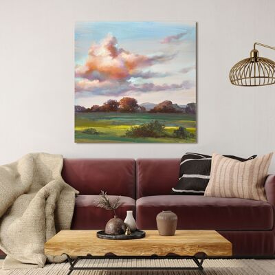 Landscape painting, print on canvas: Nel Whatmore, The sky of Devon I