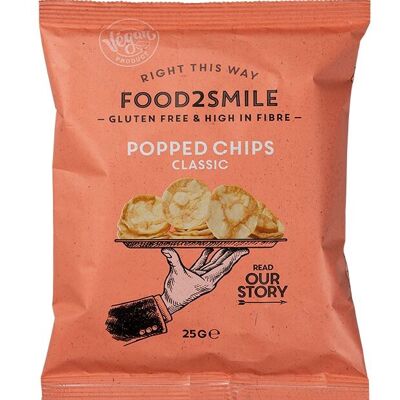 Chips plus saines, végétaliennes et sans gluten | Chips Popped Classic 21x25 grammes