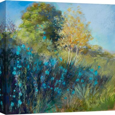 Landscape painting, print on canvas: Nel Whatmore, Flowery countryside