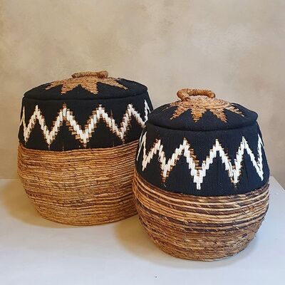 Basket bananleaf - black set 2