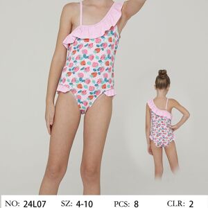 Maillot de bain asymétrique fraise