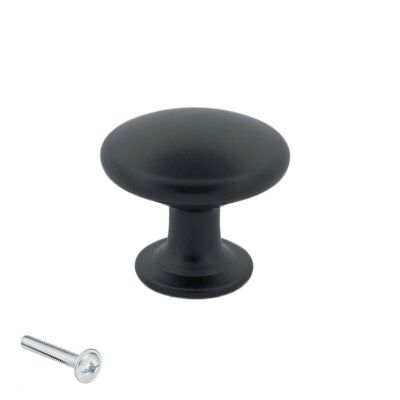 Furniture knob / Cabinet knob Macon 27 mm Black