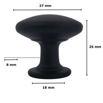Bouton de meuble / bouton d'armoire Macon 27 mm Noir 3