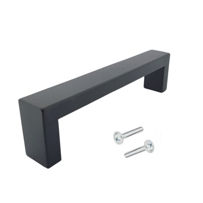 Furniture handle / Kitchen handle Atlanta 128 mm stainless steel black