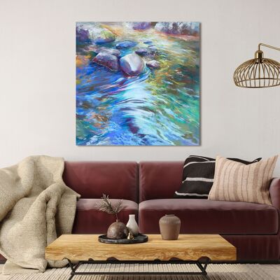 Landscape painting, print on canvas: Nel Whatmore, Stream