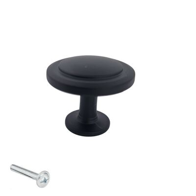 Furniture knob / Cabinet knob Memphis 32 mm Black