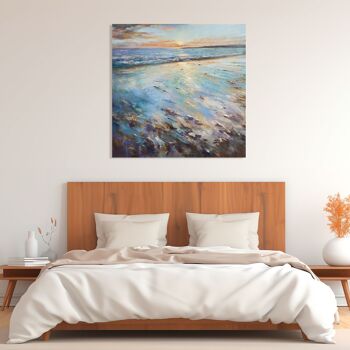 Peinture de paysage, impression sur toile : In Whatmore, Coucher de soleil sur la plage 2