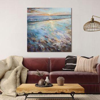 Peinture de paysage, impression sur toile : In Whatmore, Coucher de soleil sur la plage 3