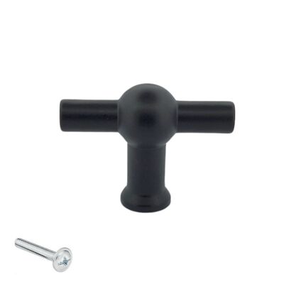 Furniture knob / Cabinet knob Kansas 48 mm Black