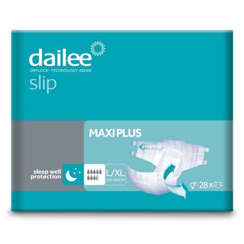Dailee Slip Maxi Plus - Couches pour adultes et personnes âgées - Serviettes hygiéniques pour incontinence urinaire avec fermeture auto-agrippante 6