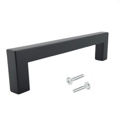 Tirador para mueble / Tirador de cocina Dallas 96 mm acero inoxidable negro