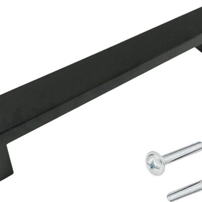 Tirador para mueble / Tirador de cocina Atlanta 96 mm acero inoxidable negro