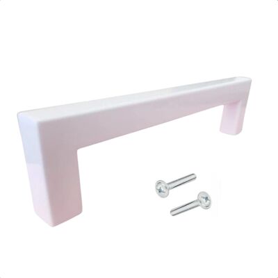 Tirador para mueble / Tirador de cocina Dallas 96 mm acero inoxidable Blanco