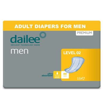 Dailee Men - 180x serviettes hygiéniques masculines pour incontinence urinaire - Aides pour hommes, boucliers de protection pour adultes et personnes âgées 5