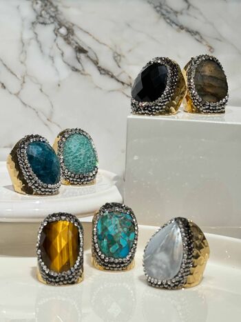 Bague druzy - Apatite 4