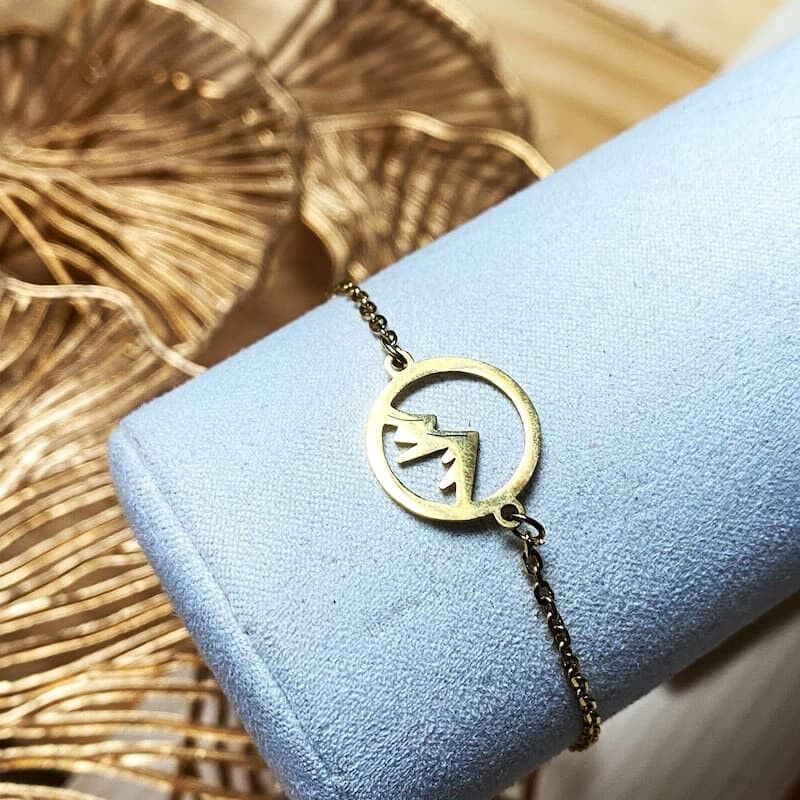 Pulsera MOUNTAIN - Conector de montaña dorado