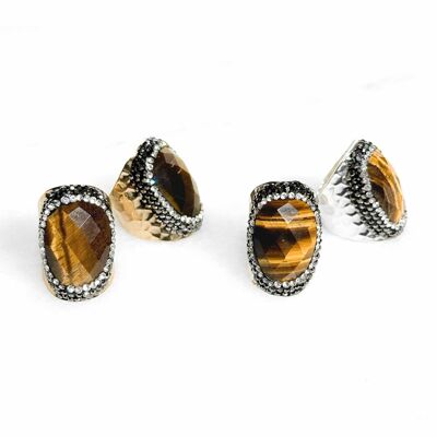 Bague druzy - Oeil de Tigre