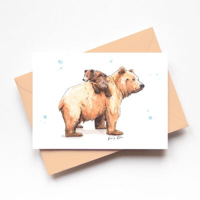 Mother and Cub - Greeting Card