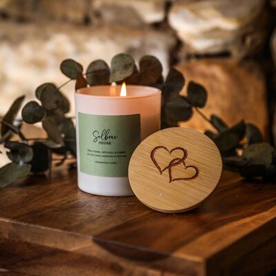White Candle - Fresh Fennel, Patchouli & Carrot - Hearts