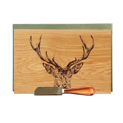 Oak Cheese Board & Knife Set - Stag Prince