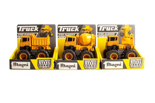 Construction cars with inertia, 3 pcs. assorted