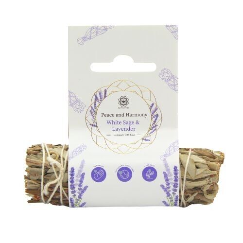 Peace & Harmony Lavender Sage Smudge Stick 10 cm with Label