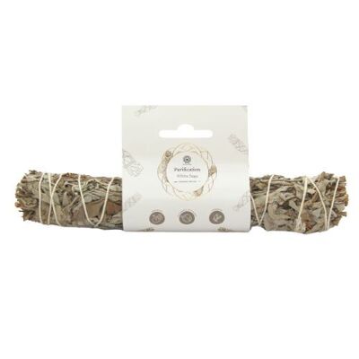 Purification Sauge Blanche Smudge Stick 15 cm avec Étiquette