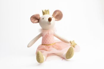 Peluche poupée souris maman 35 cm